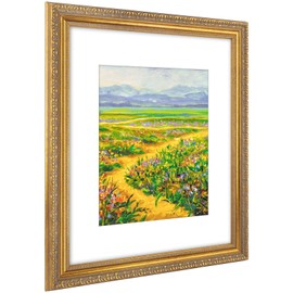 Golden State Art, 16X20 Ornate Vintage Photo Frame with White Mat for 11X14 Pictures or 16X20 Without Mat, Antique Gold Color