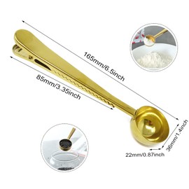 Honbay 3PCS Stainless Steel Coffee Scoop Long Handled Tea Scoop Measuring Coffee Spoon Coffee Tablespoon With Sealing Bag Clip For Tea Coffee Protein Powder Instant Drinks (6.5")
