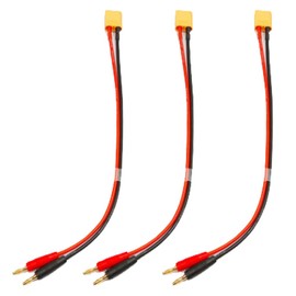 Yiqigou 2 Pcs XT90 Plug Male Connectors to 4mm 4.0mm Bullet Banana Connector Plug Adapter Lead with 30cm 12AWG Silicone Wire