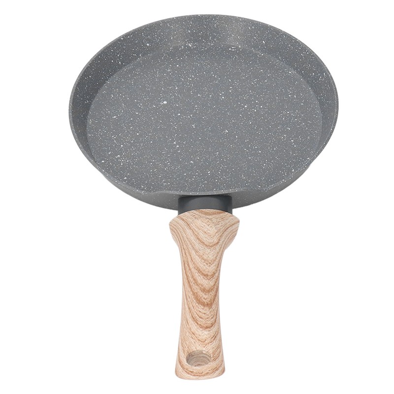 Frying Pan Wood Handle Aluminum Alloy Cooking Skillet Fast Heating