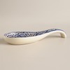 Quadow Spoon Holder/ Spoon Rest Ceramic Blue and White Hand