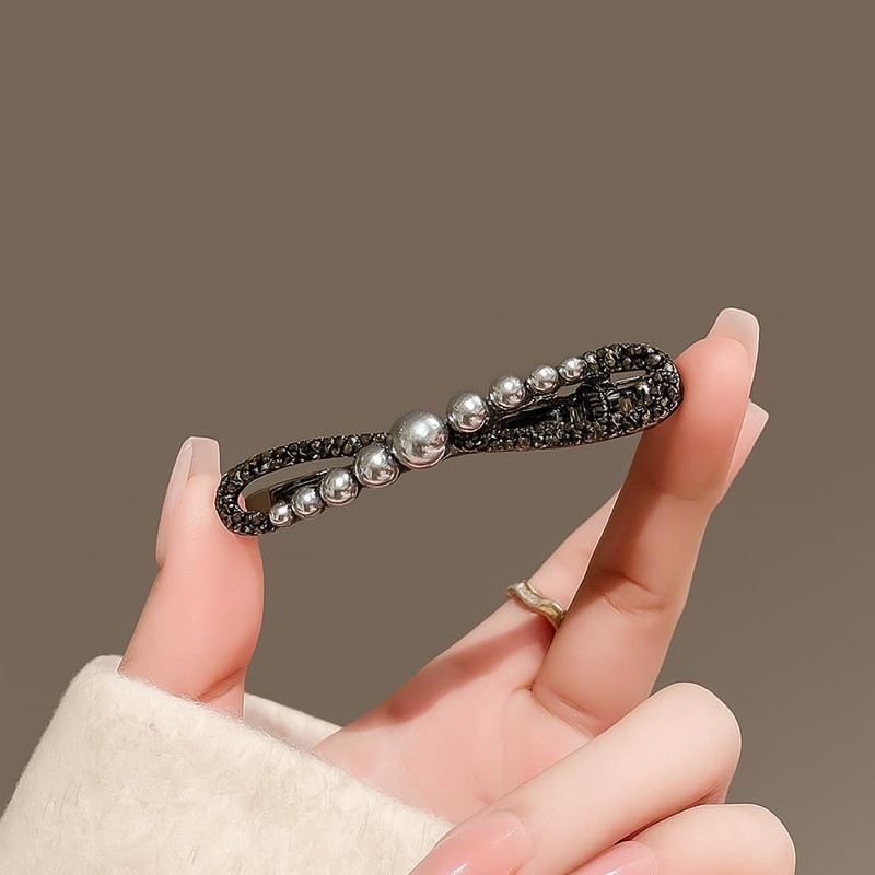 オーディオファン バレッタ ヘアクリップ 女性用ボウヘアクリップ サイドクリップ 前髪クリップ シンプルダックビルクリップ 髪飾り 約6.4cm ×