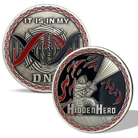 ASmileIndeep Firefighter Challenge Coin First Responder Hidden Hero Fireman Commemorativer Coins Honoring Fire Department Heroes Collection Coins Tribute Gift for Firefighting Professionals