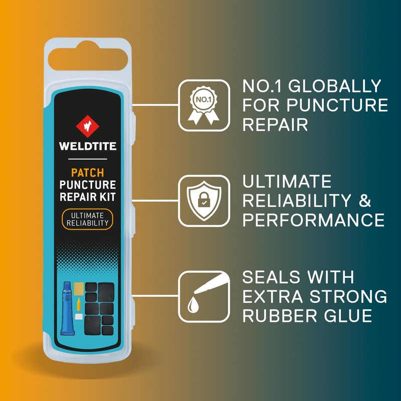 WELDTITE Puncture Repair Kit for Bike Tyre Inner Tubes -