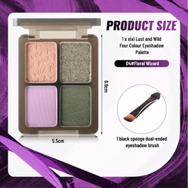 YiGuMy Matte & Shimmer Eyeshadow Palette - Waterproof Long-Lasting Neutral Browns, Champagne & Taupe Kit with Blending Brush, Travel Compact, High Pigment Creamy Shades (Floral Quest)