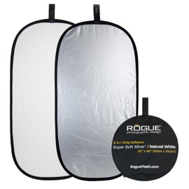 Rogue 20 x 40-Inch 2-in-1 Super Soft Collapsible Reflector - Silver/Natural White