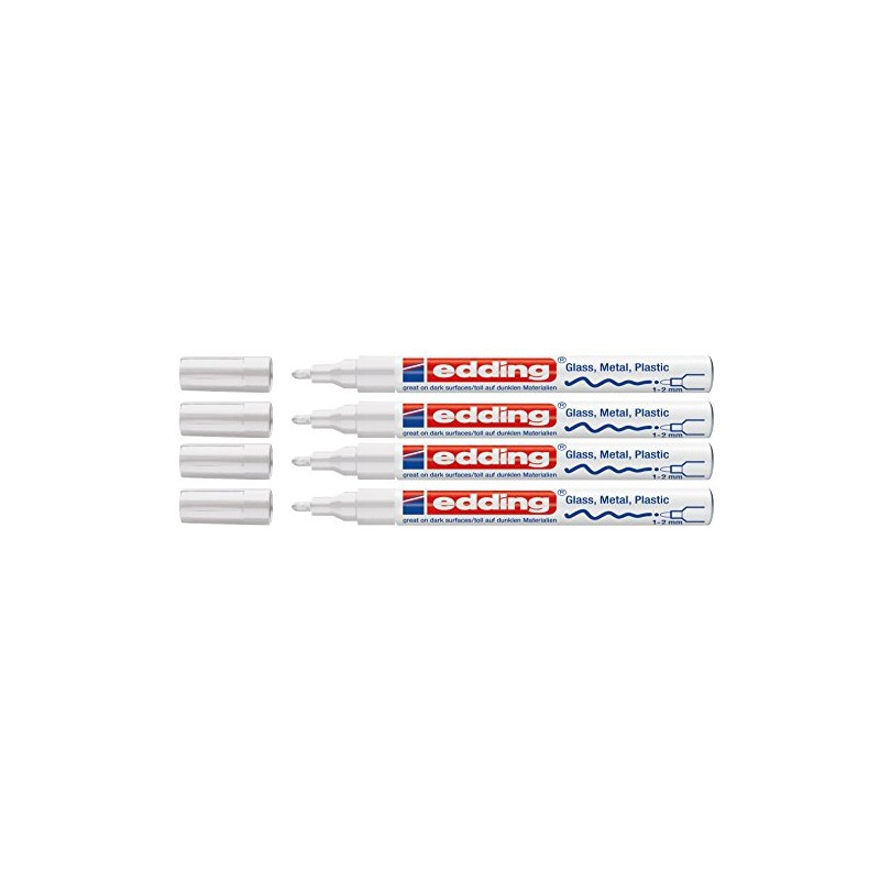 Edding 751 Paint Marker M Tip (Pack of 4, White)