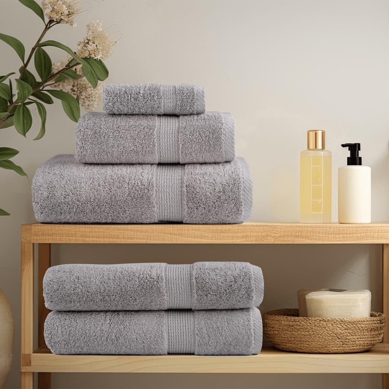 vidaXL - Hand Towels 2 pcs - Grey 100% Cotton