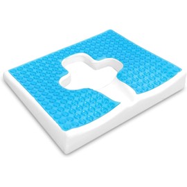 Bed Sore Cushion for Butt, Breathe Freely Fiber Bedsore Pressure Relief Pillow, T Shaped Opening Triangular Slope Design, Anti Decubitus Cushion for Elderly, Bedridden, Disabled