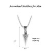 Arrowhead Necklace for Men Mens Necklace Pendant Black Silver (B: