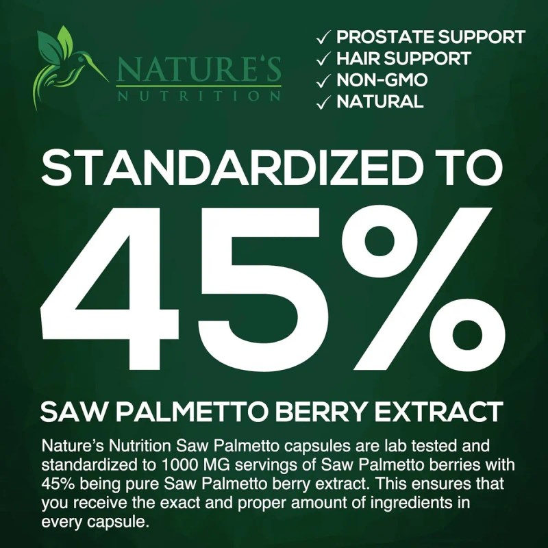 Saw Palmetto Apoyo A Prostata 1000mg Con 60 Caps Hecho