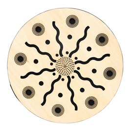 Laroal 8 Inch Sea Stream Drum Wooden Frame Hand Drum Surf Drum Ocean Wave Drum for Party Dance Song Relaxing Sound Effect Music Enthusiasts