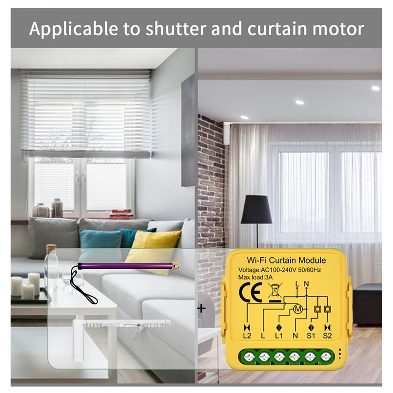 Tuya WIFI Intelligent Curtain Module Louver Switch Electric Motorized Curtain