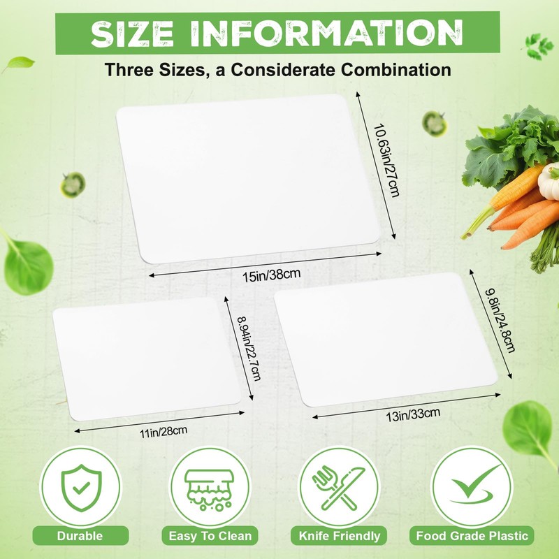 Hushee 120 Count 3 Size Disposable Cutting Board Sheets Bulk