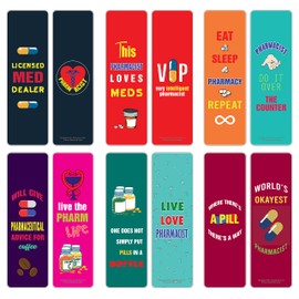 Creanoso I am a Pharmacist Bookmarks (60-Pack) – Daily Inspirational Card Set – Interesting Book Page Clippers – Great Gifts for Pharmacists and Aspiring Pharmacists