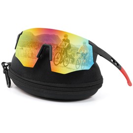 Sunshinestar Quick Glasses Orange, Men's Women's Sports Glasses UV400 Protection, Windproof & Anti-Fog, Cycling Glasses for Cycling, MTB, Road Bike, Skiing, Running, Fishing, Golf, Rave Party, Outdoor