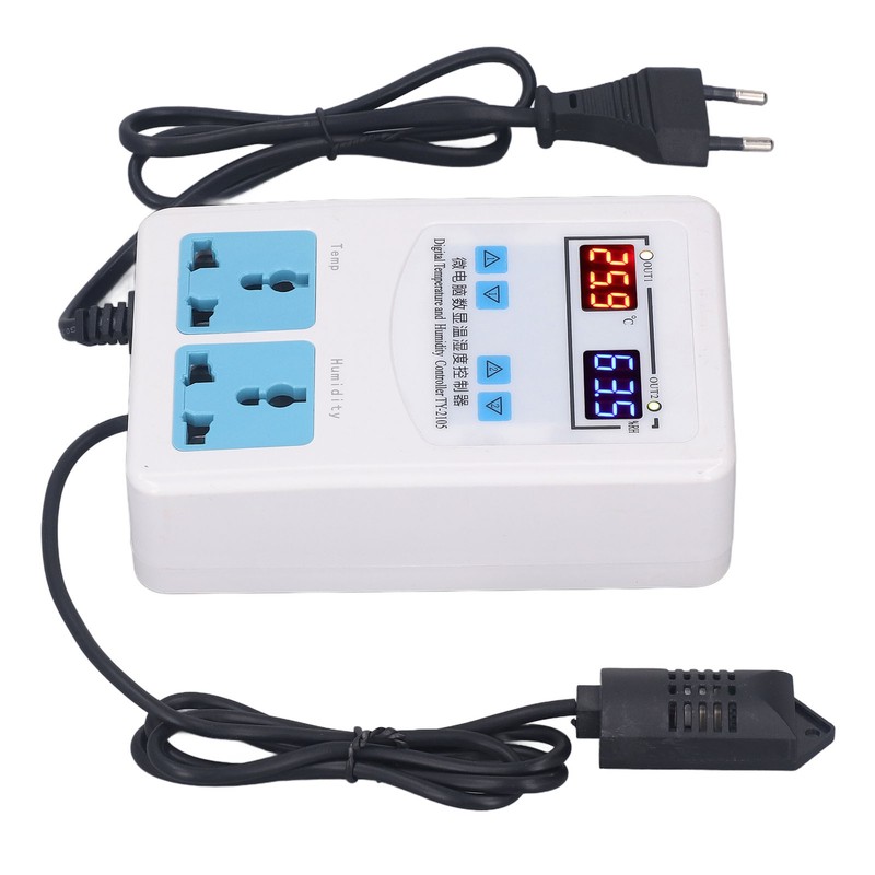 Temperature Humidity Controller -20~60℃ 0~100.0%RH LCD Display Humidistat Thermostat AC