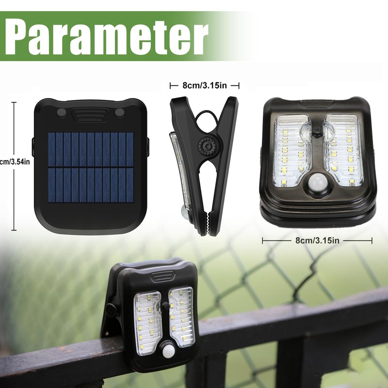 Clip on Solar Lights Outdoor, Mini Clip on Fence Solar