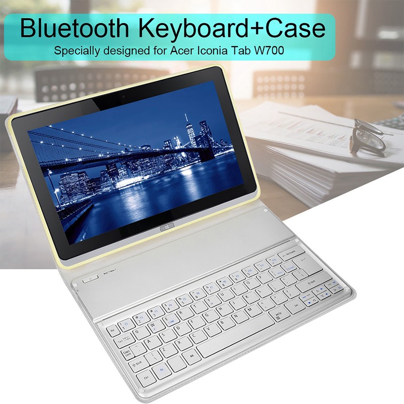 USB Charging Bluetooth Keyboard Dock+Tablet Case for Acer Iconia Tab