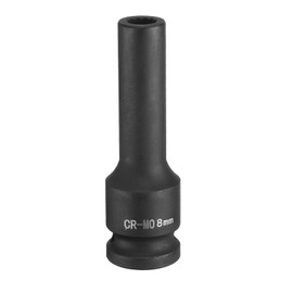 sourcing map 12-Point Deep Impact Socket 1/2 Inch Drive 8mm Metric Chrome Molybdenum Alloy Steel Spindle Axle Nut Impact Socket