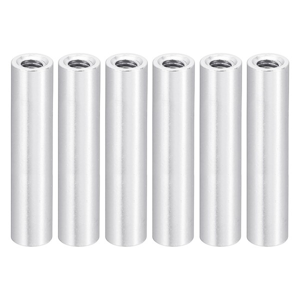PATIKIL 6pcs M3 Metal Threaded Standoff Spacer Nuts, Round Aluminum