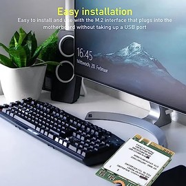 Tarjeta de Red Inalámbrica de Alta Velocidad RTL8852BE, Tecnología 5.2 MU MIMO, Tarjeta de Red WiFi 6 M.2 de 1800 Mbps para Computadoras,
