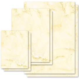 Writing Paper Marble & Structure Marble Light Yellow DIN A4 Format 100 Sheets Paper-Media