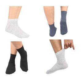 MANARC Men Ankle Socks Thin Fine Elegant Soft Comfortable Durable Breathable. 3 Pack Black, Melange Grey, Melange Blue.