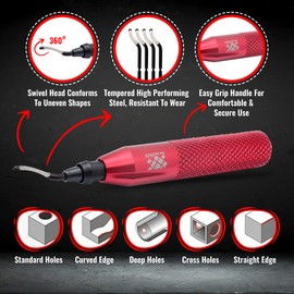 AFA Tooling Deburring Tool Kit with 11 - HRC67 - BS1018 Blades | for Hardest of Materials Like Stainless Steel | Deburr Plumbing Pipes, 3D Printed Plastics, Resin Art, and Metal Work…