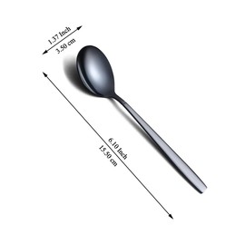 Berglander Berglander Black Teaspoons Set of 12, Titanium Black Coated Stainless Steel Coffee Spoon, Small Dessert Spoon, Ideal for Home, Restaurant, Hotel, Wedding, Party, Dishwasher Safe