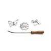 Fox Run Rosette Iron Set With Handle, Cast-Aluminum, Butterfly, Flower,