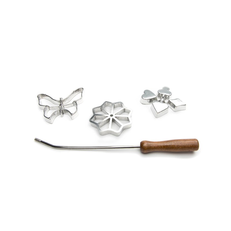 Fox Run Rosette Iron Set With Handle, Cast-Aluminum, Butterfly, Flower,