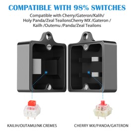 HONKID Switch Opener Aluminum Keyboard Switch Opener for Cherry MX Gateron Kailh Outemu and Panda Mechanical Switches with Metal Magnet (Black)