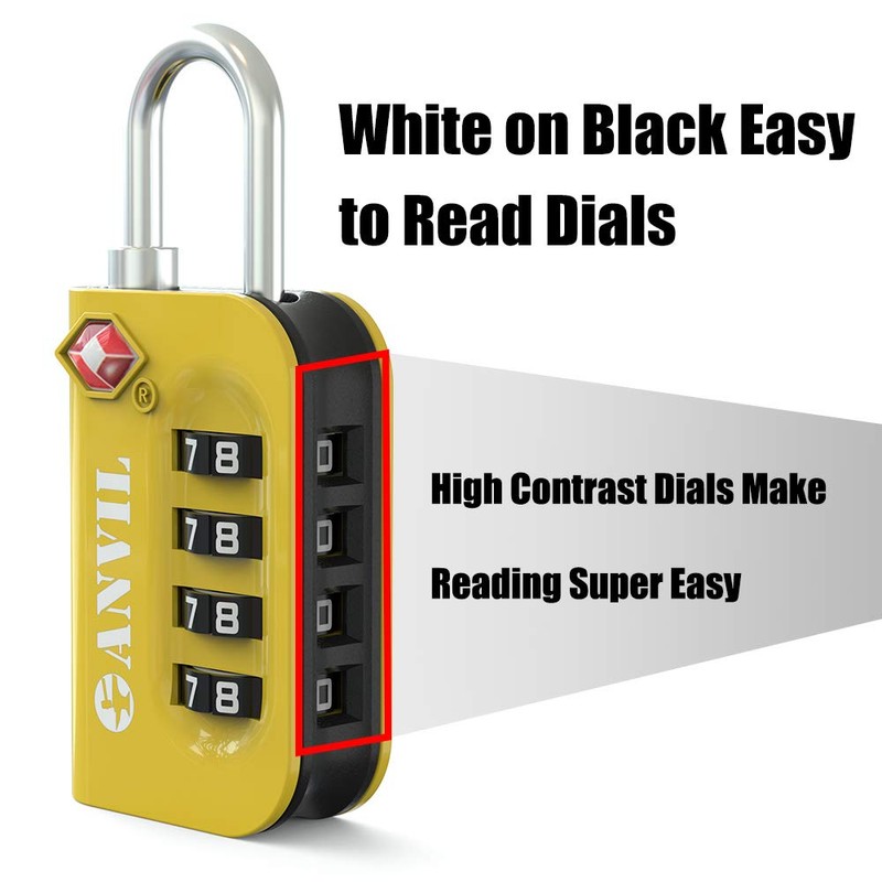 ANVIL TSA Approved Luggage Lock - 4 Digit Combination, 10,000