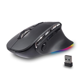 mouse ergonómico, mouse inalámbrico vertical Bluetooth, mouse óptico recargable con LED, portátil (BT5.2 o USB 2.4 GHz), modo dual, 1000 / 1600 /2400 DPI, 8 botones para laptop, computadora de