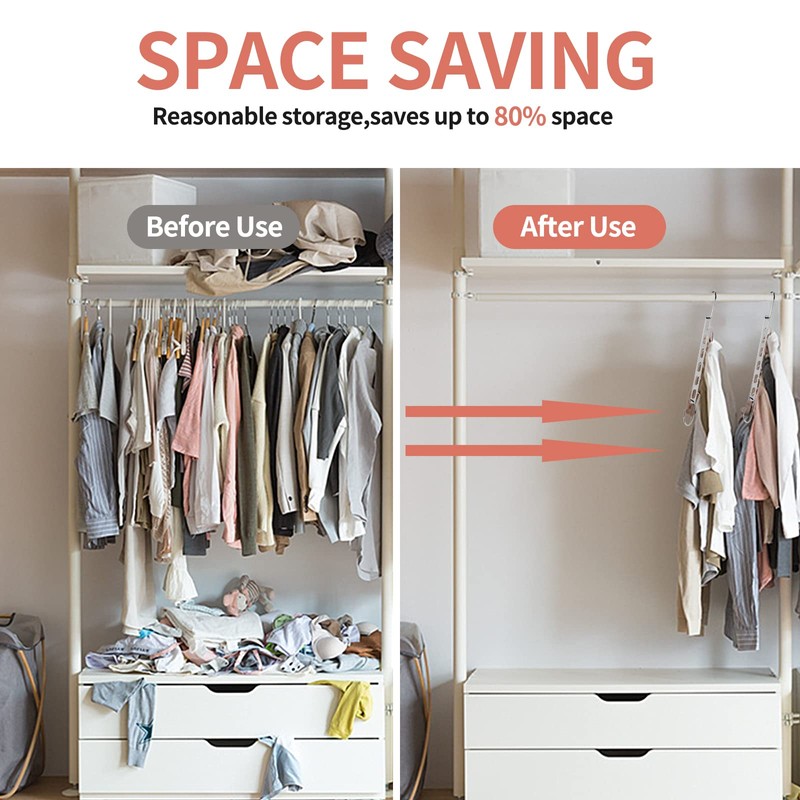 Hangers Space Saving, 12 Pack Metal Hanger Organizer, Closet Space