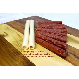 Unbranded 2 sticks - 19 mm Edible Collagen Sausage Casings for Snack Sticks stuffs 16 lbs