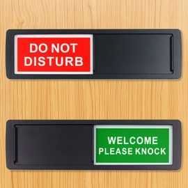 2 Pieces 7 x 2 Inch Do Not Disturb Sign, Slider Door Indicator Sign for Office Home, Please Knock Slider Sign, Privacy Sign, Do Not Disturb and Welcome Sign