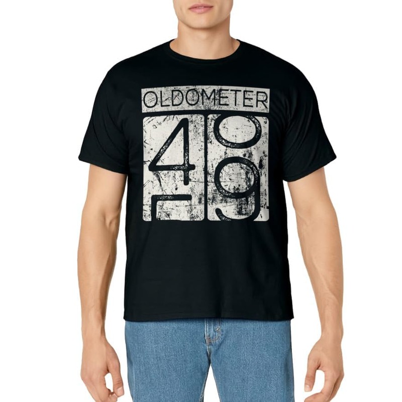 Vintage Distressed Oldometer 48-49- 49th Birthday Gift Idea T-Shirt