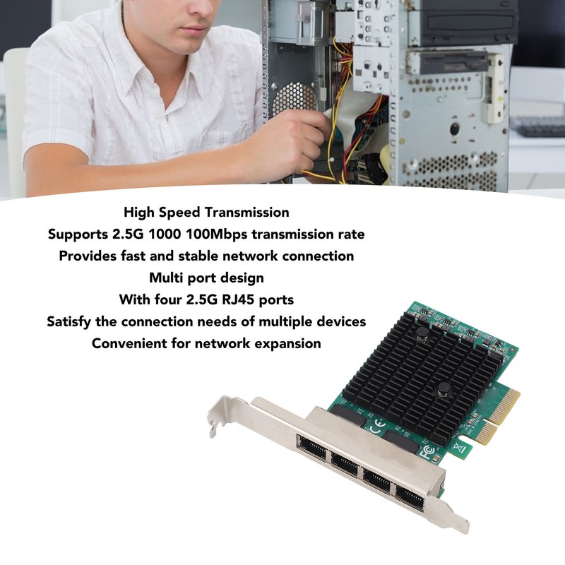 PCIe Gigabit Network Card Professional 8125B 4 Port 2.5G Copper