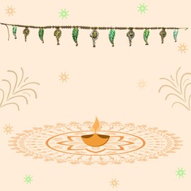 athizay Hanging Toran for Door Decor on Festive Season Puja | Havan | House Warming Door Metal Hangings Toran for Entrance Gate Decoration (Red, Gold, Green)