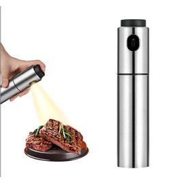 PingWPYe Edible Oil Sprayer Oiler, Stainless Steel Kitchen Seasoning Bottle, Refillable Oil Bottle Food Cooking Sprayer, Used For Barbecue, Salad, Frying, Baking, Etc