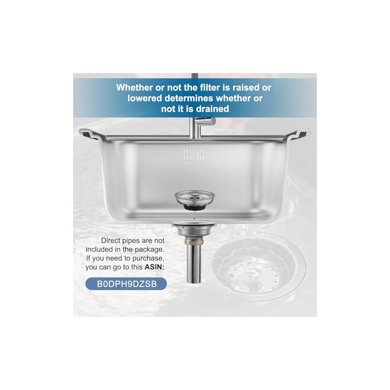 ZM Stainless Steel Kitchen Sink Strainer with Drain Assembly