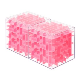 YOKIVE 2 Pcs Labyrinth Puzzle Box, Puzzle Cube Funny Labyrinth Game Puzzle Box Mind Teasers Leisure Toys, Great for Teens and Adults Birthday Gifts Party Favors (Pink, 3.15-Inch)