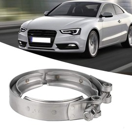 V Band Clamp 2.5 Inch Universal Exhaust Clamp Stainless Steel Coupling Exhaust Silencer Pipe Band Clamp Turbo Exhaust Band Clamp for Wastegates Blow Off Valves