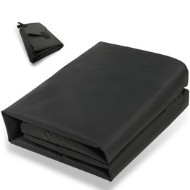 HIRALIY Heavy Duty Tarp Cover, 7x9.5ft Waterproof Black Tarpaulin with Reinforced Webbing Loops, 15 Mil Thick Multi-Purpose Large Oxford Canvas Tarp for Roof, Camping, Pool, Durable, Rip & Tear Proof