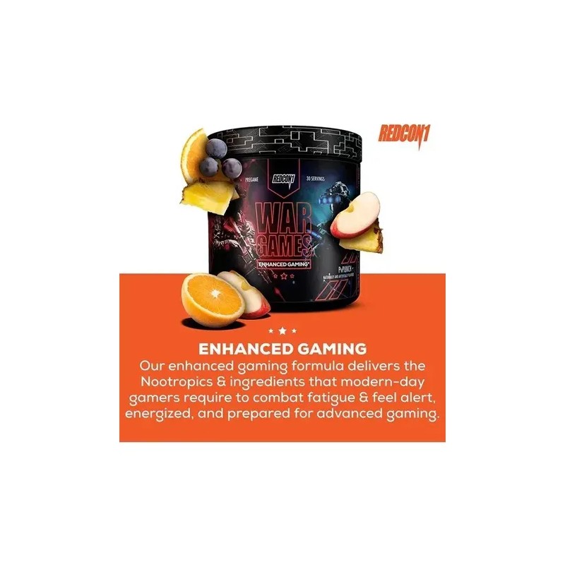 Redcon1 War Games Sin Cafeína Suplemento Nootrópico Enfoque Sabor Peach