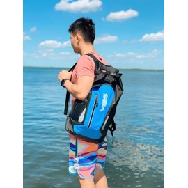 Vos Waterproof Bags All Purpose Roll Top Sack Keeps Gear & Personal Items Dry Perfect for Rafting, Kayaking, Winter Sports, Paddle Boarding, Swimming, Boating, & Fishing (Blue, Backpack)