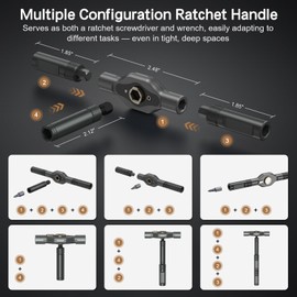 42 in 1 Magnetic Screwdriver Set, DIY Ratchet Screwdriver Set, Multi Bit Magnetic Drive Set with Detachable Ratchet Handle, Portable Precision Repair Tool Kit for Furniture Computer Bicycle Gray