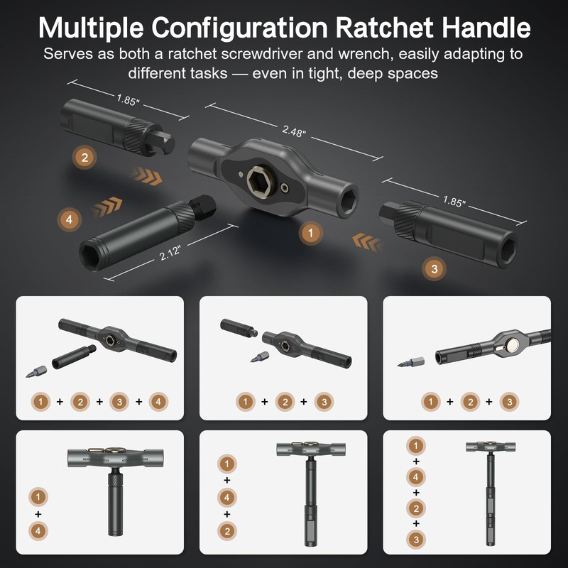 42 in 1 Magnetic Screwdriver Set, DIY Ratchet Screwdriver Set,